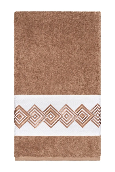 Linum Home Noah Embellished Bath Towel In Brown