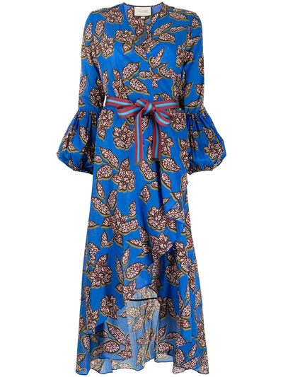 Alexis Livana Botanical-print Dress In Blue