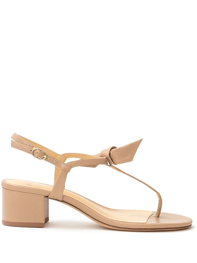 Alexandre Birman Clarita Knot Detail 45mm Sandals In Nude