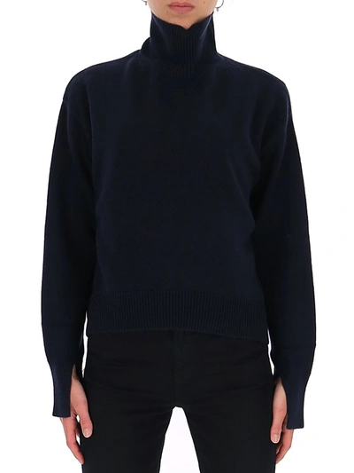 Max Mara 's  Turtleneck Knitted Sweater In Blue