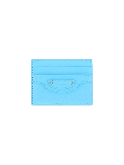 Balenciaga Neo Classic Card Holder In Blue