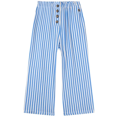 Pepe Jeans Kids' Noa Striped Pants Blue In White
