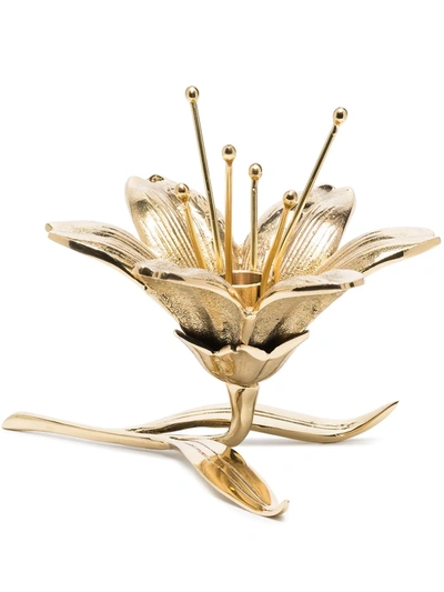 Pols Potten Gold Tone Lilly Candle Holder
