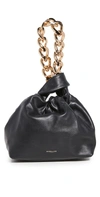 Demellier Santa Monica Leather Top-handle Bag W/ Chain In Black