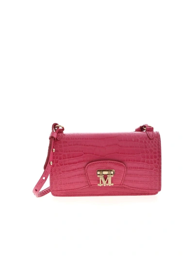 Max Mara Marlenc Croco Print Bag In Pink