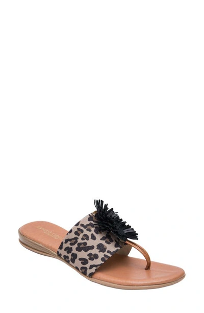 Andre Assous Novalee Sandal In Leopard Print Fabric
