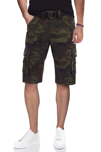 X-ray Belted Bermuda Cargo Shorts In Olive Camo