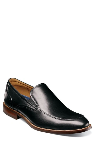Florsheim Scottsdale Leather Moc Toe Slip-on Loafer In Black