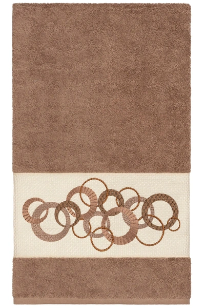 Linum Home Annabel 3-piece Embellished Towel Set In Latte