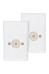 Linum Home Isabell Embellished Hand Towel In White