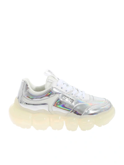Versace Jeans Couture Bubble Sole Sneakers In Silver Color