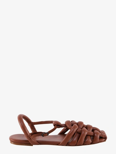 Hereu Cabersa Woven Padded-leather Sandals In Brown
