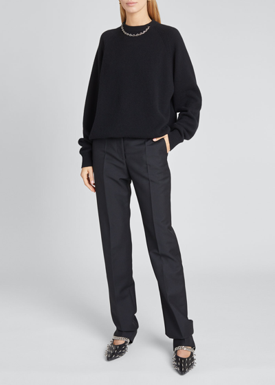 Givenchy Black Cashmere Chain Collar Sweater