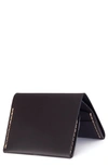 Ezra Arthur No. 4 Leather Wallet In Jet Top Stitch