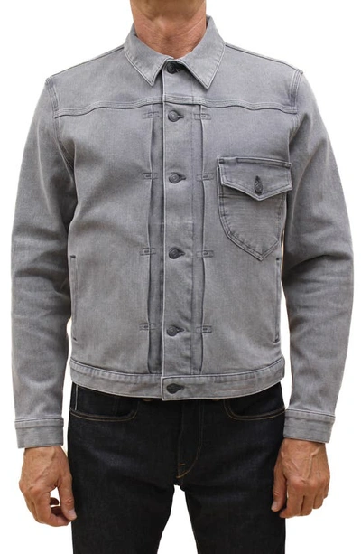 Kato Stretch Denim Jacket In Grey