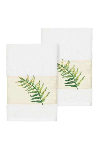 Linum Home Zoe Embellished Hand Towel In White