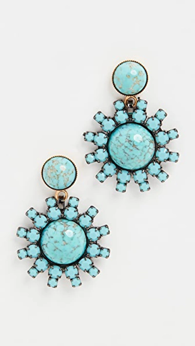Elizabeth Cole Roscoe Earrings In Turquoise