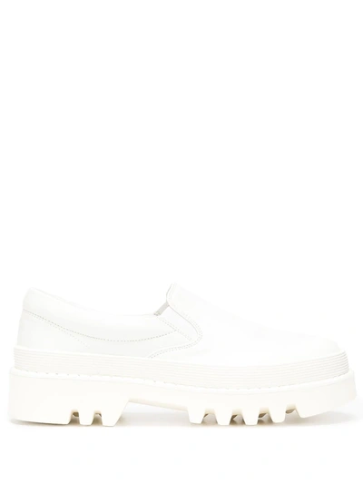 Proenza Schouler City Lug-sole Slip-on Loafers In White