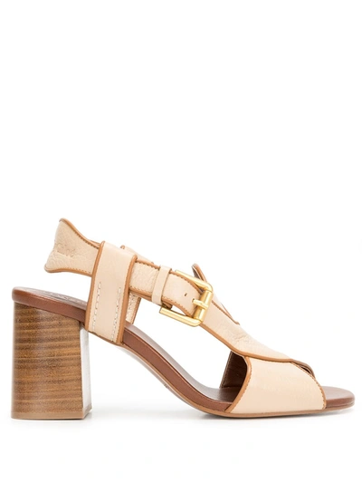 See By Chloé Hella Leather Sandals In Braun