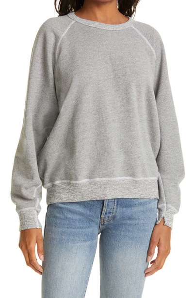 The Great The Shrunken Cotton Sweatshirt In Grey