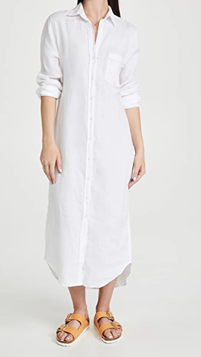 Frank & Eileen Rory Button-up Midi Dress In White