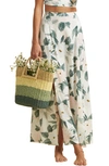 Billabong X The Salty Blonde Peachy Keen Maxi Skirt In Green Multi