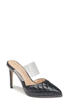 Bcbgeneration Women's Harlina Quilted Leather Mule Pumps In Black Clear