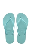 Havaianas Flatform Slim Flip Flops In Sky Blue