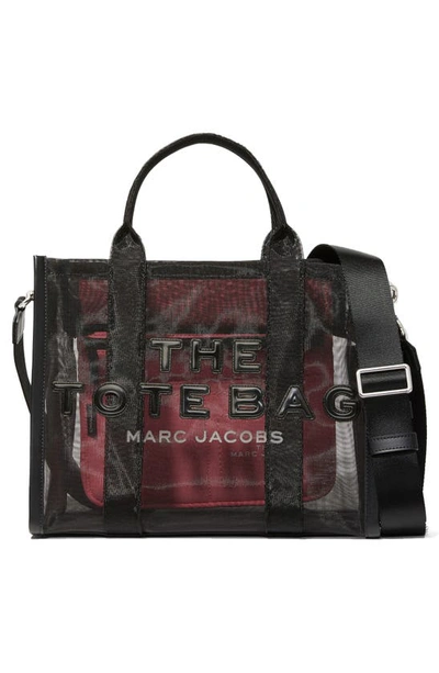 The Marc Jacobs Small Traveler Mesh Tote In Black