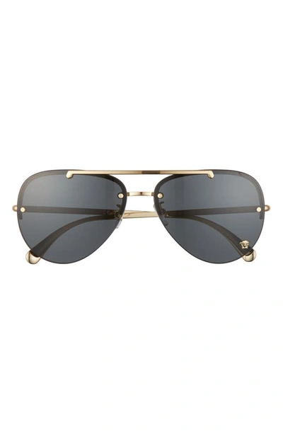 Versace Women's Brow Bar Aviator Sunglasses, 60mm In Polar Grey