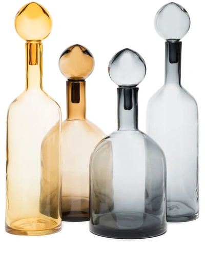 Pols Potten Bubbles And Bottles Decorative Bottles (set Of 4) In Neutrals