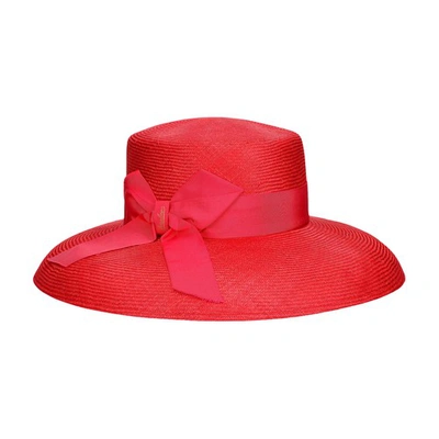 Borsalino Drin Parasisol Papillon Hat In Red Tone Belt