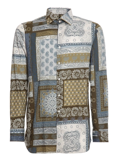 Gabriele Pasini Patterned Cotton Shirt In Brown