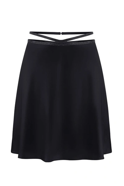 Nué Cutout Silk Mini Skirt In Black