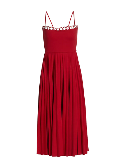 Red Valentino Midi Dress Red Polyester Woman