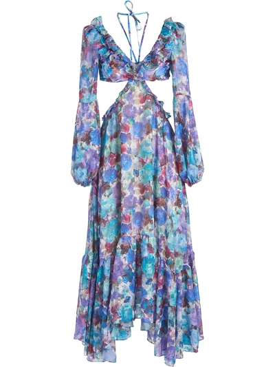 Patbo Blossom Cut Out Beach Dress In Violet