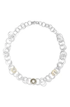 Ippolita Classico Chimera Two-tone Crinkle Jet Set Collar Necklace In Silver