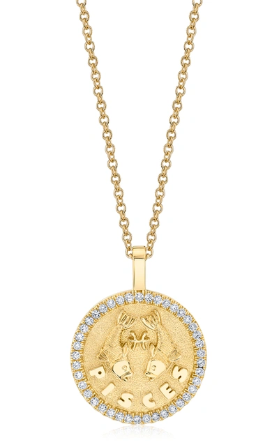 Anita Ko Women's 18k Yellow Gold & Diamond Pisces Zodiac Pendant Necklace