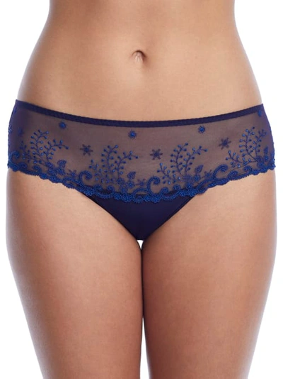 Simone Perele Delice Floral-embroidered Boyshorts In Midnight