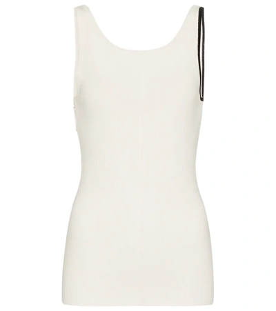 Peter Do Maggie Two-tone Ribbed-knit Tank In White