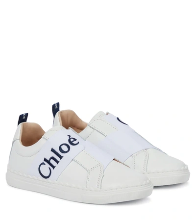 Chloé Lauren皮革运动鞋 In White