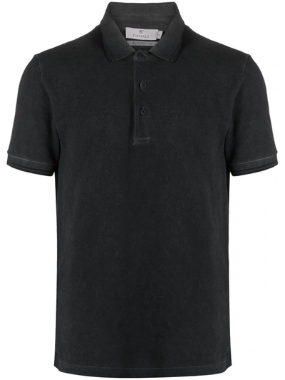 Canali Cotton Polo Shirt In Grey