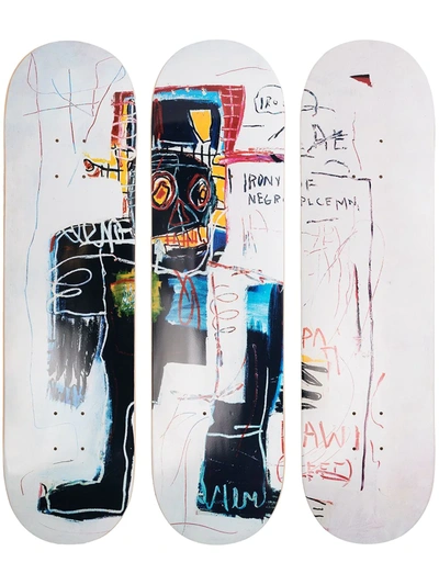 The Skateroom X Jean-michel Basquiat 三件装滑板甲板 In White