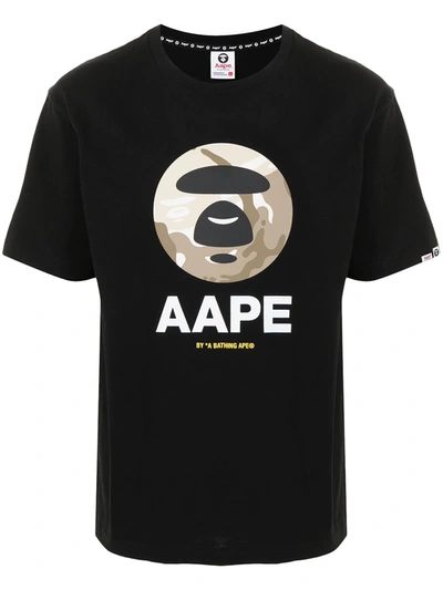 Aape By A Bathing Ape Graphic-print Cotton T-shirt In Schwarz