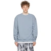 John Elliott Blue Oversized Crewneck Sweatshirt In Arctic