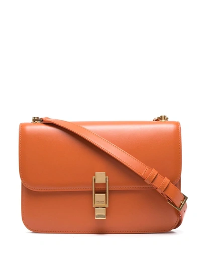 Saint Laurent Le Carré Leather Shoulder Bag In Orange