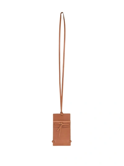 Jil Sander Phone Case With Shoulder Strap In Brown