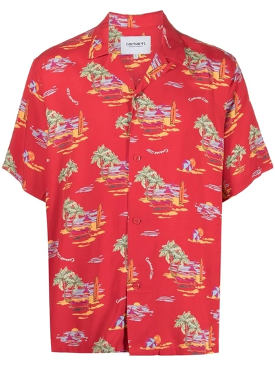 Carhartt Short-sleeve Beach Shirt In Red