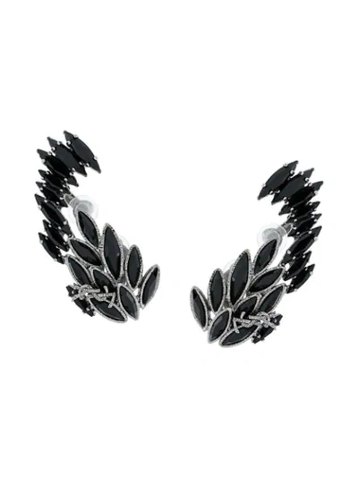 Saint Laurent Climbing Earrings In Black