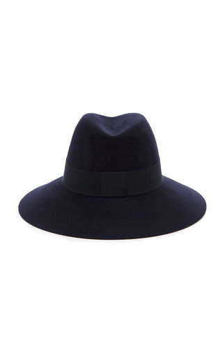 Maison Michel Navy Virginie Rabbit Felt Hat In Blue | ModeSens